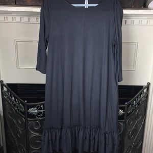 Zenana Outfitters Gray Ruffle Dress